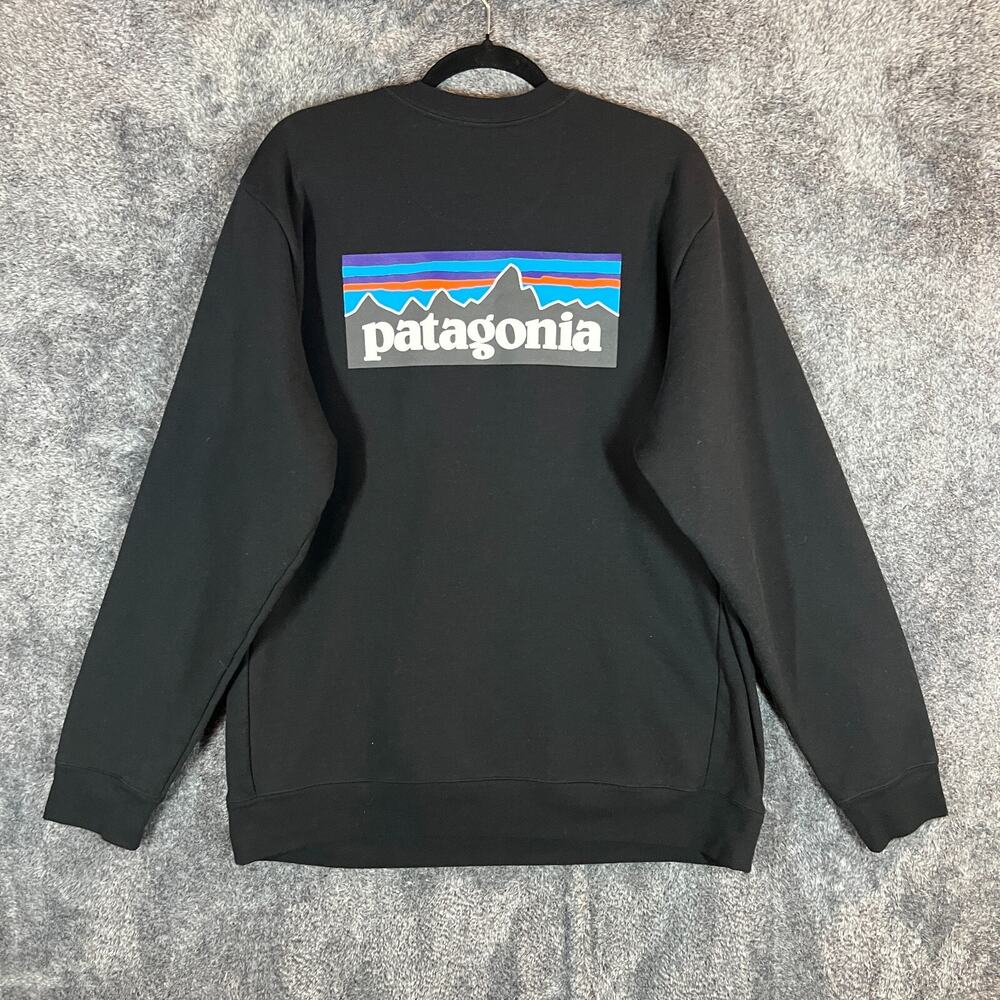 Patagonia Black Crew Sweatshirt with Chest Logo - Picture 2 of 9